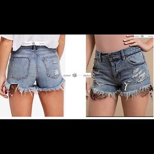 NWT FREE PEOPLE DESTROYED JEAN SHORTS